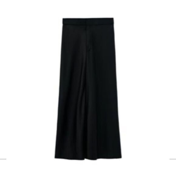 ZARA SATIN EFFECT MIDI SKIRT - Picture 6 of 7